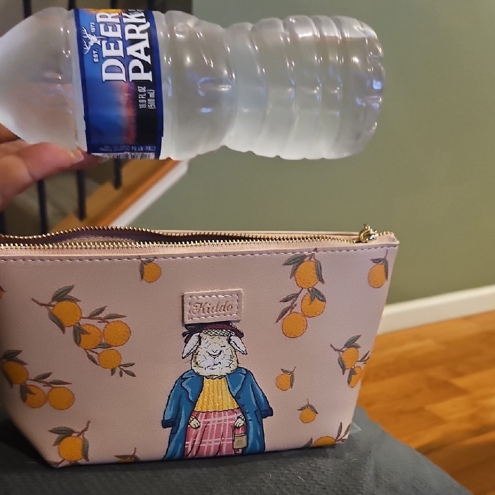 Pink Pouch with Rabbit and Orange Design - Picture 5 of 5